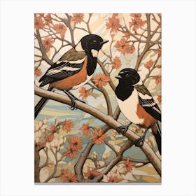 Art Nouveau Birds Poster Magpie 2 Canvas Print