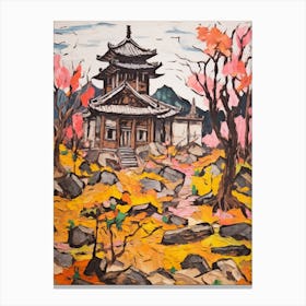 Autumn Gardens Painting Ninna Ji Temple Japan 4 Canvas Print