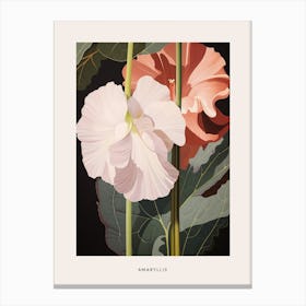 Flower Illustration Amaryllis 3 Poster Canvas Print