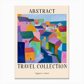 Abstract Travel Collection Poster Reykjavik Iceland 6 Canvas Print