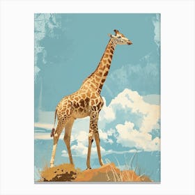 Giraffe In Nature Modern Illustration 4 Canvas Print