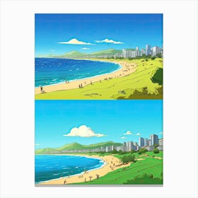 Copacabana Beach, Brazil, Flat Illustration 1 Canvas Print