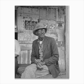 On Porch Of General Store Near Jeanerette, Louisiana By Russell Lee Canvas Print