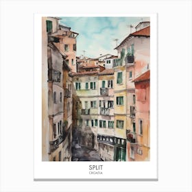 Split 4 Watercolour Travel Poster Canvas Print