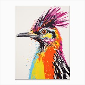 Andy Warhol Style Bird Roadrunner 1 Canvas Print