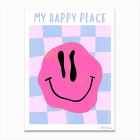 Pink Smiley - Happy Place Canvas Print