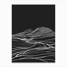 Creag Meagaidh Mountain Line Drawing 2 Canvas Print