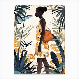 Woman In The Jungle Canvas Print