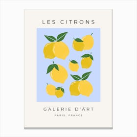 Les Citrons | 03 - Lemon Yellow And Blue Canvas Print