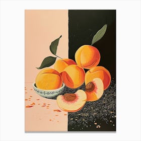 Art Deco Peaches 3 Canvas Print