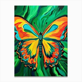 Pop Art Malachite Butterfly 3 Canvas Print