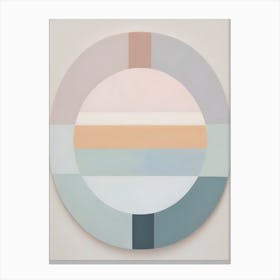 Under - True Minimalist Calming Tranquil Pastel Colors of Pink, Grey And Neutral Tones Abstract Painting for a Peaceful New Home or Room Decor Circles Clean Lines Boho Chic Pale Retro Luxe Famous Peace Serenity Canvas Print