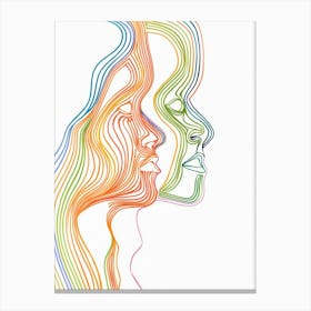 Abstract Women Faces 5 Canvas Print