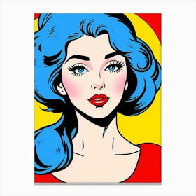 Vivid Visage: A Bold Glimpse into Pop Art Sophistication Pop Girl Canvas Print