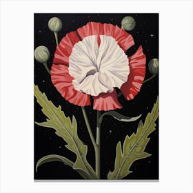 Carnation Dianthus 1 Hilma Af Klint Inspired Flower Illustration Canvas Print