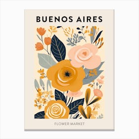 Flower Market Poster Buenos Aires Argentina 2 Canvas Print