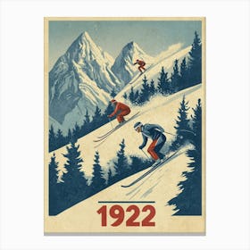 Aihrgdesign A Vintage Sports Poster Inspired By Winter Games 1 Canvas Print