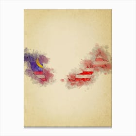 Malaysia Flag Vintage Canvas Print