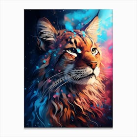 A Lynx Colorful Lights Canvas Print