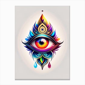 The Ajna Chakra, Symbol, Third Eye Tattoo 3 Canvas Print
