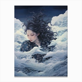 Girl In The Sea Canvas Print