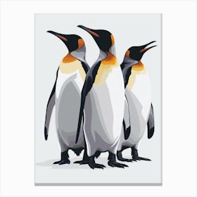King Penguin Carcass Island Minimalist Illustration 2 Canvas Print