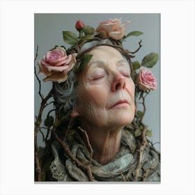 Woman With Roses Canvas Print