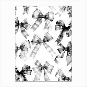 Black And White Bows 3 Pattern Canvas Print