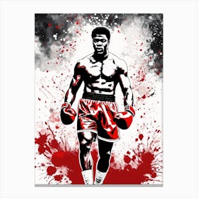 Cassius Clay Portrait Ink Painting (11) Canvas Print