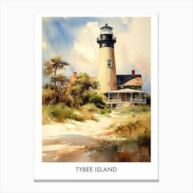 Tybee Island Watercolor 4travel Poster Canvas Print