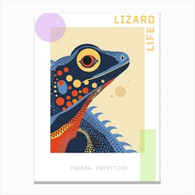 Blue Iguana Modern Illustration 8 Poster Canvas Print