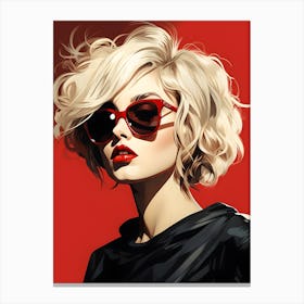Blond Woman In Sunglasses Canvas Print