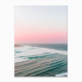 Mawgan Porth Beach, Cornwall Pink Photography 1 Canvas Print