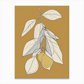 Lemon Tree Minimalistic Drawing 2 Canvas Print