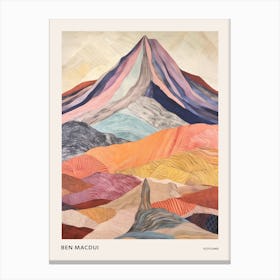 Ben Macdui Scotland Colourful Mountain Illustration Poster Canvas Print