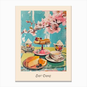 Eat Cake Vintage Tea Party 1 Canvas Print
