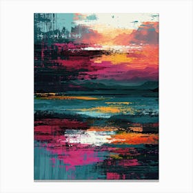 Abstract Sunset | Pixel Art Series 1 Canvas Print