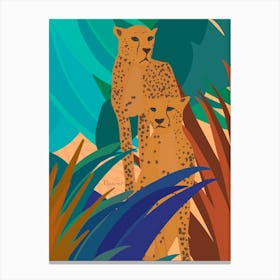 Cheetahs In The Jungle 1 Canvas Print