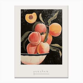 Abstract Art Deco Peach Explosion 4 Poster Canvas Print