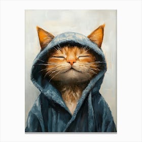 Cat In Bathrobe 2 Canvas Print