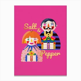 Salt And Pepper Pink Canvas Print