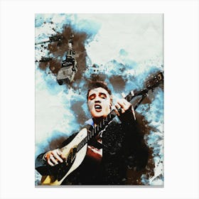 Smudge Of Portrait Elvis Presley Performing In The Studio Bettmann Canvas Print