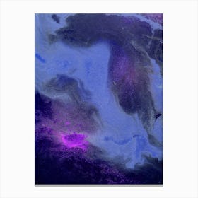 Blue Purple Planet Abstract Art Canvas Print