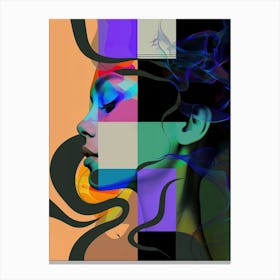 Colorful, portrait of a woman, artwork print, "Summer Love" Canvas Print