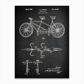 Tandem Bicycle Poster, Bicycle Patent, Schwinn Tandem Bike, Bicycle Print, Bicycle Decor, Bicycle Gift, Bike Gift, Bicycle Wall Art, Sb5051 Canvas Print