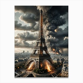 Eiffel Tower Lightning 1 Canvas Print