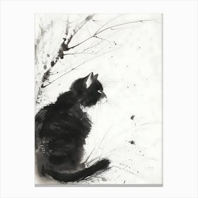 Cat In The Snow Canvas Print