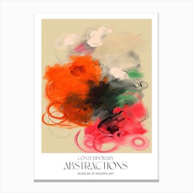 Brush Stroke Flowers Abstract 3 Exhibition Poster Canvas Print