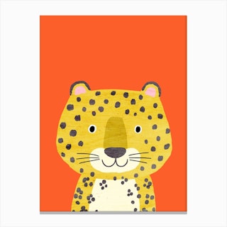 Leopard Orange Canvas Print