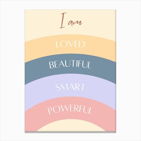 I Am Loving Beautiful Smart Powerful Canvas Print